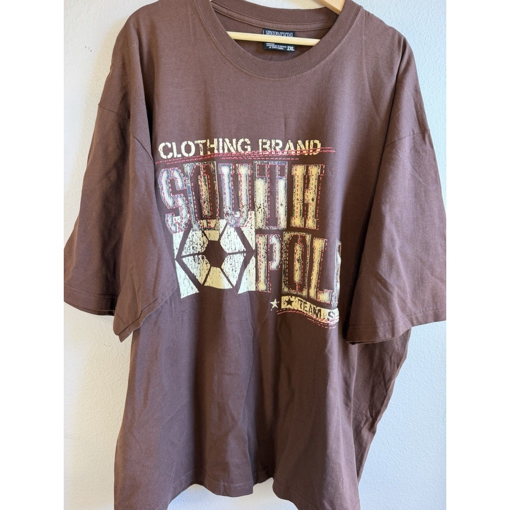 Southpole Authentic Collection Brown Logo Graphic Crew Neck Tee Mens 2XL